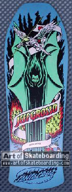 VTG 80's SANTA CRUZ JEFF GROSSO HEAVEN HELL DEVIL SKATEBOARD DECK STICKER sma !! 