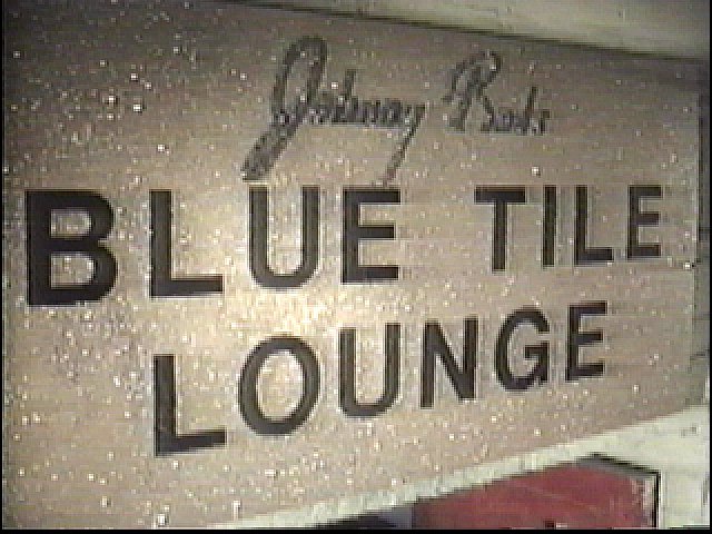 Johnny Rad Blue Tile Lounge sign