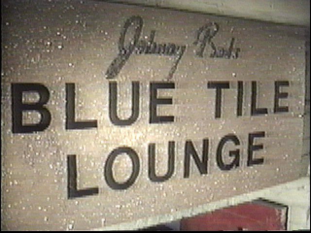 Welcome to the Blue Tile Lounge! Johnny Rad Blue Tile Lounge sign